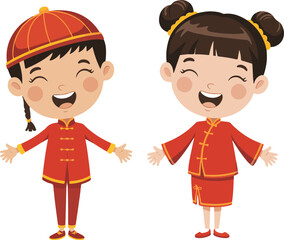 Fototapeta premium children in a red uniform