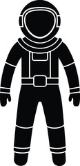 Minimalist Black Astronaut Spacesuit Icon