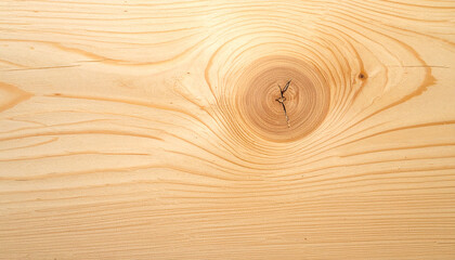Detailed view of light wood grain with a prominent circular knot