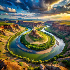 aerial view of the river