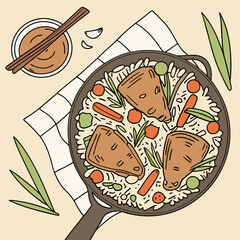 vector illustration of a pizza