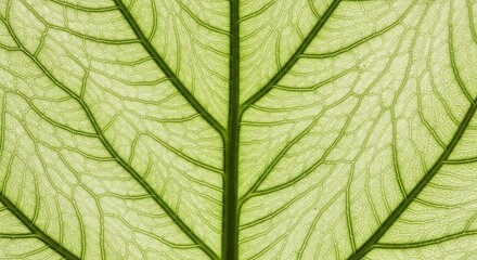 Obraz premium Detailed View Reflecting The Intricate Vascular Network of A Green Leaf