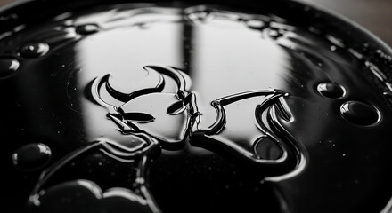 Black glossy taurus zodiac sign astrology symbol