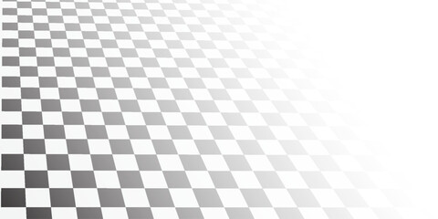 Naklejka premium Abstract chess tile floor background with perspective. Black and white square infinity futuristic cover. Monochrome geometric surface