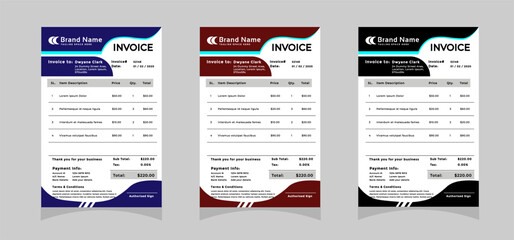 Minimal and modern corporate business invoice