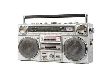 Obraz premium Vintage white boombox, showing age