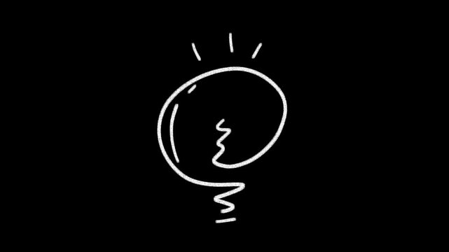blb idea hand draw doodle, frame by frame stop motion animation on a white and black background, video decoration, perfect for motion graphics, comics, or energetic