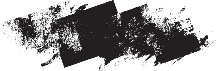 Grunge ink blot and smear texture for creative artwork. Black marker paint strokes forming grunge text box design. 