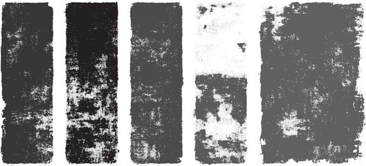 Set of black and white grunge backgrounds with distressed texture. Abstract gray textured background for vintage and industrial design. 