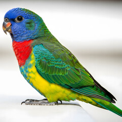 Neophema Pulchella Parrot with Blue, Green, Red, and Yellow Feathers