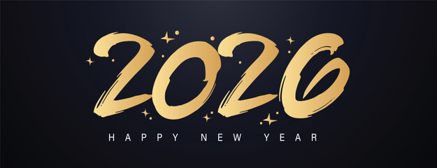 2026 Happy New Year Background Design. Greeting Card, Banner, Poster. Vector Illustration.
