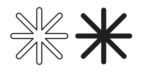 Asterisk icon. filled flat sign for mobile concept and web design