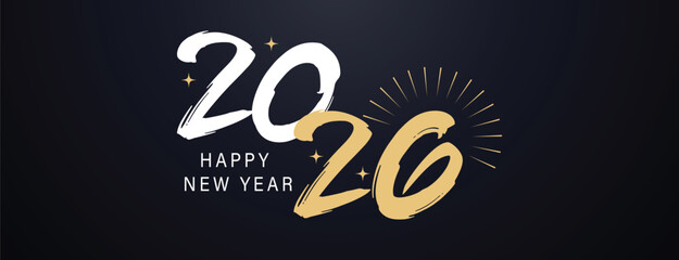 2026 Happy New Year Background Design. Greeting Card, Banner, Poster. Vector Illustration.