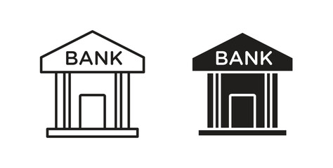 Bank icon. filled flat sign for mobile concept and web design
