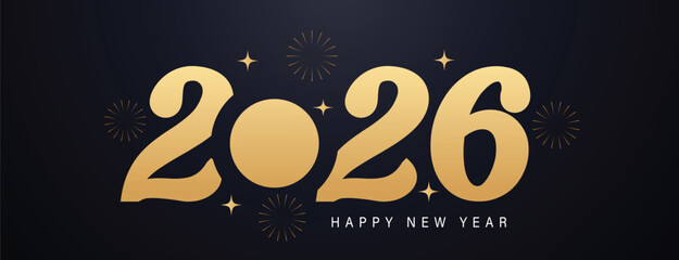 2026 Happy New Year Background Design. Greeting Card, Banner, Poster. Vector Illustration.