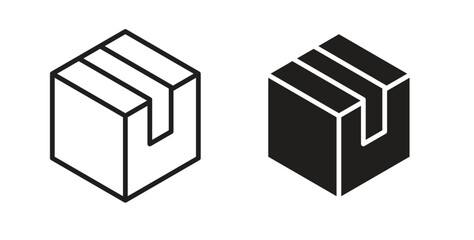 Box icon. filled flat sign for mobile concept and web design