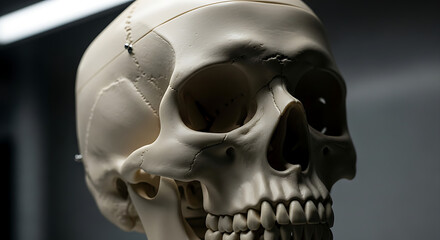 Anatomical human skull model for medical study guide