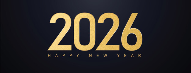 2026 Happy New Year Background Design. Greeting Card, Banner, Poster. Vector Illustration.