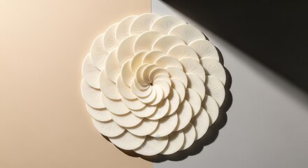 Elegant Floral Artistry: Exquisite Spiral Composition in a Minimalist, Modern Design