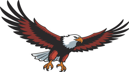 Fototapeta premium Bald eagle with wings spread