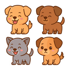 Fototapeta premium Stray Dogs Cliparts