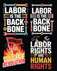 Labor day collection of illustrations celebrating workers rights and contributions