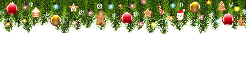 Christmas Border With Green Background