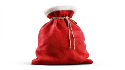 Fototapeta na wymiar santa bag sack sachel fullof gift isolated on white background png ai generated