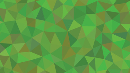 Abstract geometric background of green triangles and polygons in low poly style