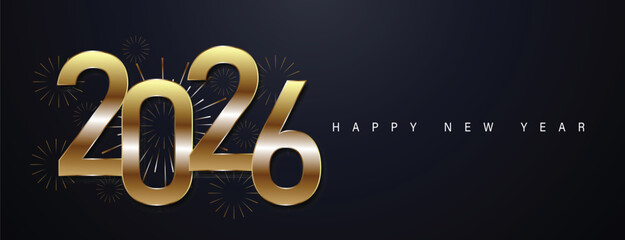 2026 Happy New Year Background Design. Greeting Card, Banner, Poster. Vector Illustration.