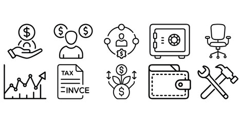 finance vector icons set illustration