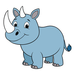 Rhinoceros Color Vector Illustration