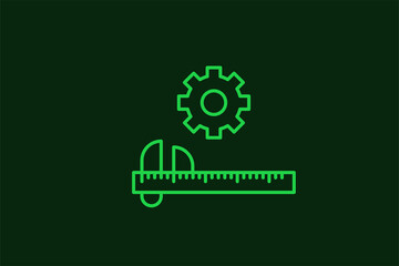 spanner and gear illustration in flat style design. Vector illustration.	
