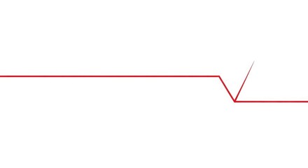 Red line graph isolated on white background