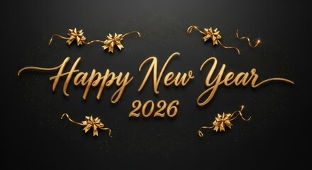 Elegant Happy New Year 2026 with Gold Accents celebration