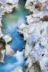 Acheron River Flowing Through Rocky Gorge in Epirus Greece