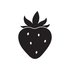 Cute strawberry silhouette icon vector flat design.