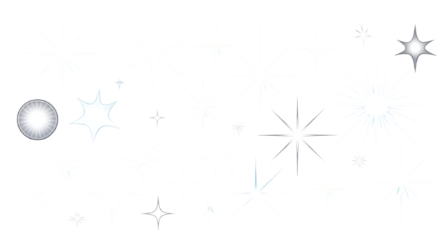 Assorted White Starbursts And Sparkle Shapes On png Design Elements Isolated on Transparent Background - Powered by Adobe