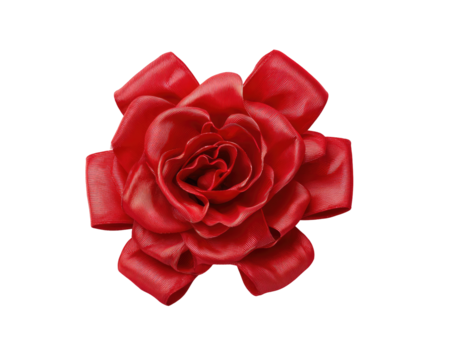 Close-up of a vibrant red rose, sculpted design
