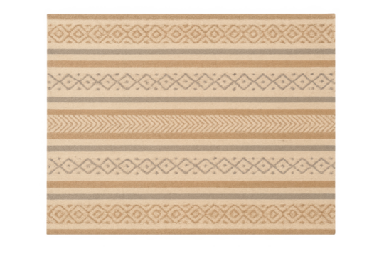 Beige tribal geometric pattern rug texture transparent background