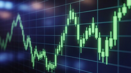 An insightful view of stock market data with a rising trend, reflecting growth and the success of investments