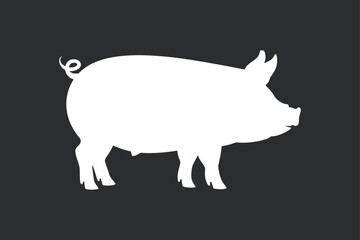 Pig Vector Silhouette Illustration Farm Domestic Livestock