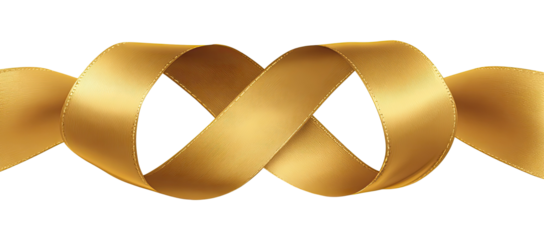 Gold ribbon, intertwined, infinity symbol