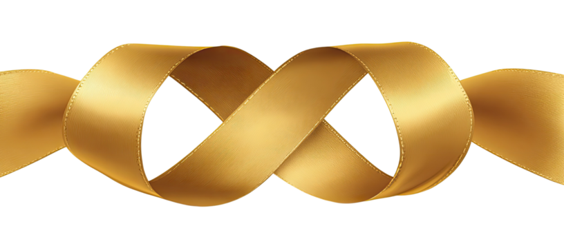 Gold ribbon, intertwined, infinity symbol