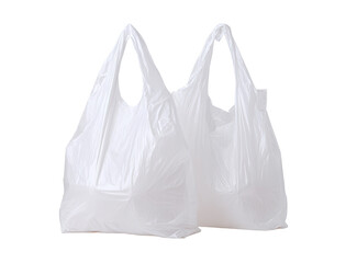 Two white plastic grocery bags