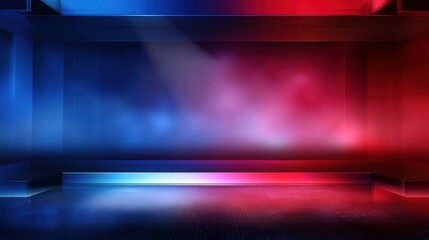 Naklejka premium Breaking news background with red and blue accents and space for headline text, modern and professional broadcast design.