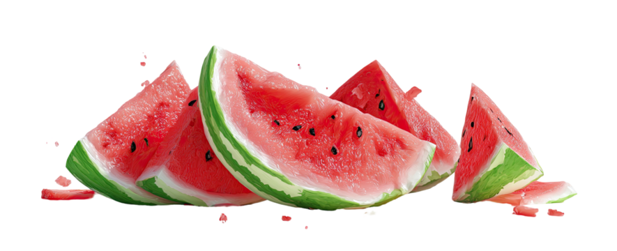 Sliced watermelon segments