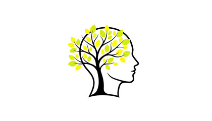 Symbol of human mental growth in connection with nature. Ecology concept