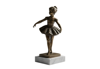 Bronze ballerina sculpture poised gracefully on marble dancer ballet