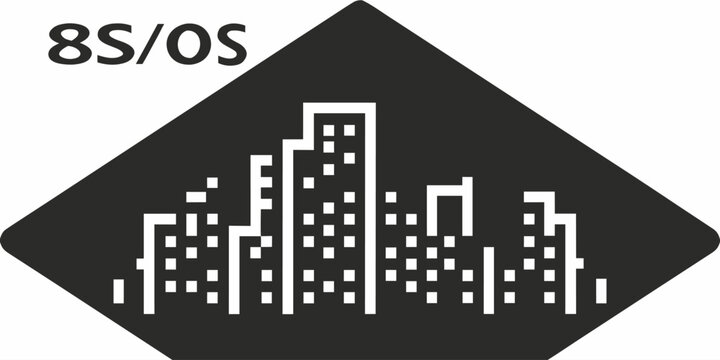 Modern city skyline in geometric shape, ideal for real estate, finance, or urban development business branding. Minimalist vector design with a metropolitan vibe